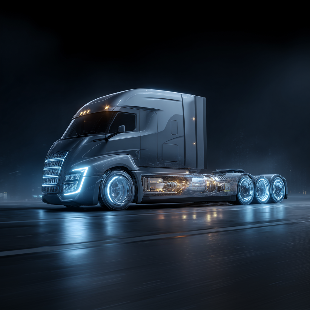Futuristic electric semi-truck